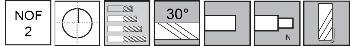 M.A.Ford®                                          TuffCut® AL 2 Flute End Mill Necked                                                                  20mmx22x50x102x0.75R                                                                                 attributes