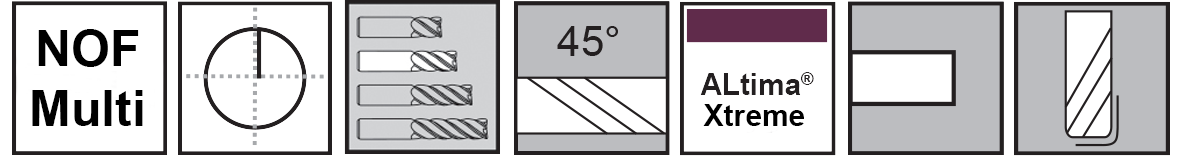M.A.Ford®                                          TuffCut DM® Multi-Flute End Mill                                                                     5/8x1-9/16x6x.090R ALtima® Xtreme 6FL                                                                attributes