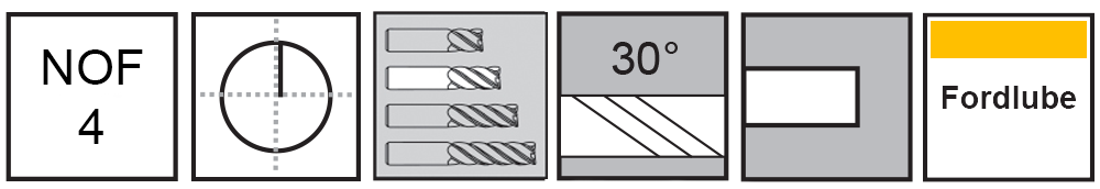 M.A.Ford®                                          TuffCut® GP 4 Flute End Mill                                                                         4mmx14x51 Fordlube                                                                                   attributes