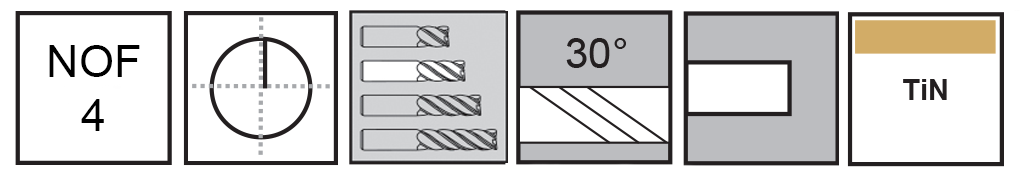 M.A.Ford®                                          TuffCut® GP 4 Flute End Mill                                                                         11/64x5/8x2 TiN                                                                                      attributes