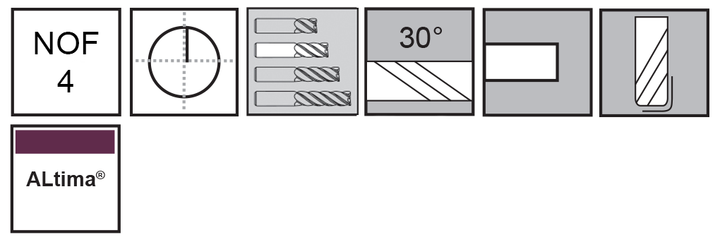 M.A.Ford®                                          TuffCut® GP 4 Flute End Mill                                                                         6mmx20x64x0.50R Altima®                                                                              attributes