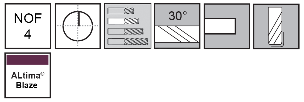M.A.Ford®                                          TuffCut® GP 4 Flute End Mill                                                                         5/16x13/16x2-1/2x.015R Altima® Blaze                                                                 attributes