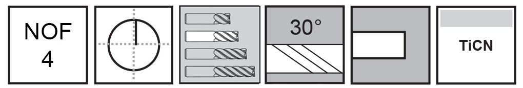 M.A.Ford®                                          TuffCut® GP 4 Flute End Mill                                                                         1/2x1x3 TiCN                                                                                         attributes