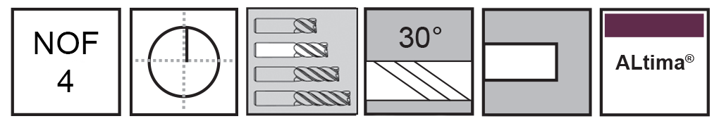 M.A.Ford®                                          TuffCut® GP 4 Flute End Mill                                                                         25mmx40x102 ALtima®                                                                                  attributes