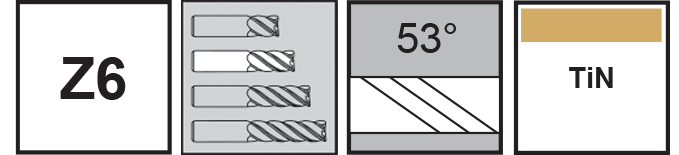 M.A.Ford®                                          TuffCut® SS 6 Flute End Mill                                                                         4mmx14x51 TiN                                                                                        attributes