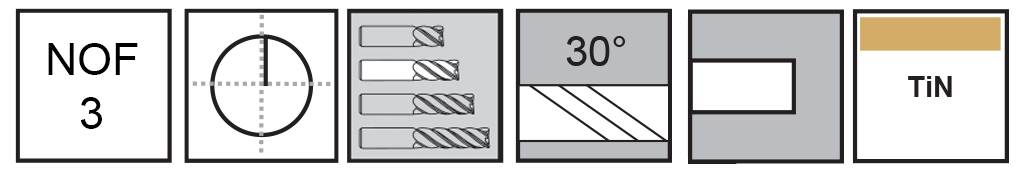M.A.Ford®                                          TuffCut® GP 3 Flute End Mill                                                                         2mmx9x38 TiN                                                                                         attributes