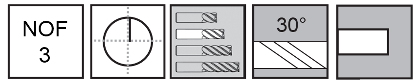 M.A.Ford®                                          TuffCut® GP 3 Flute End Mill                                                                         9/64x1/2x2                                                                                           attributes