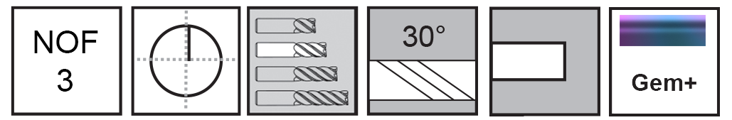 M.A.Ford®                                          TuffCut® GP 3 Flute End Mill                                                                         3/8x1x2-1/2 Gem Plus                                                                                 attributes