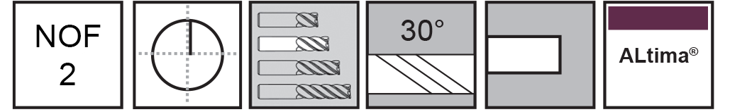 M.A.Ford®                                          TuffCut® GP 2 Flute End Mill                                                                         1.50mmx6x38 ALtima®                                                                                  attributes