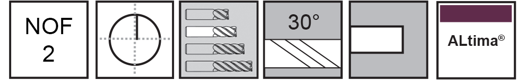 M.A.Ford®                                          TuffCut® GP 2 Flute End Mill                                                                         9mmx20x64 ALtima®                                                                                    attributes