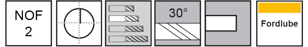 M.A.Ford®                                          TuffCut® GP 2 Flute End Mill                                                                         3/8x1x2-1/2 Fordlube                                                                                 attributes