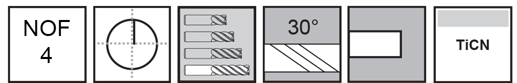 M.A.Ford®                                          TuffCut® GP 4 Flute End Mill Long                                                                    11mmx40x102 TiCN                                                                                     attributes