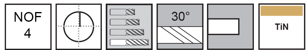 M.A.Ford®                                          TuffCut® GP 4 Flute End Mill Long                                                                    5/8x2-1/2x4-5/8 TiN                                                                                  attributes