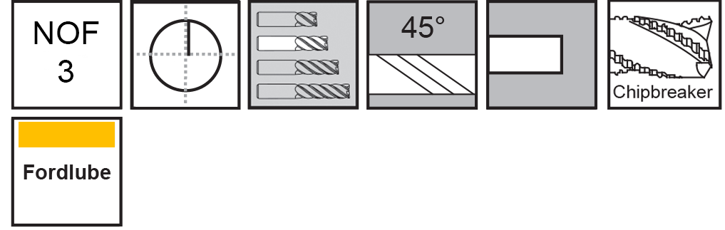 M.A.Ford®                                          TuffCut® AL 3 Flute End Mill Rougher                                                                 1/4x3/4x2-1/2x1/4 Shk Fordlube                                                                       attributes