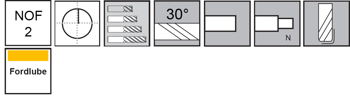 M.A.Ford®                                          TuffCut® AL 2 Flute End Mill Necked                                                                  16.0mmx18.0x39.0x89x16.0 Shk 0.75R Fordlube                                                          attributes