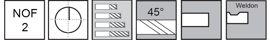 M.A.Ford®                                          TuffCut® AL 2 Flute Finisher End Mill                                                                1x3x6 Weldon Flat                                                                                    attributes