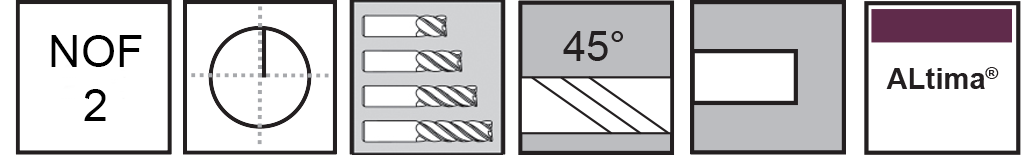 M.A.Ford®                                          TuffCut® AL 2 Flute End Mill Finisher                                                                5.0mmx13.0x58x6.0 Shk ALtima®                                                                        attributes