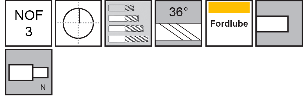 M.A.Ford®                                          TuffCut® X-AL 3 Flute End Mill Necked Finisher                                                       1x1-1/4x3-3/8x6 Fordlube                                                                             attributes