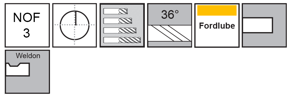 M.A.Ford®                                          TuffCut® X-AL 3 Flute End Mill Finisher                                                              1x4x6x1 Shk Fordlube                                                                                 attributes