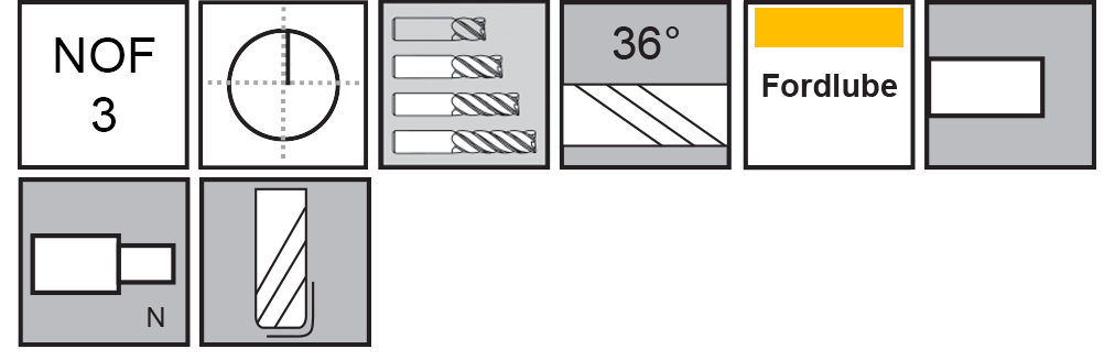 M.A.Ford®                                          TuffCut® X-AL 3 Flute End Mill Necked Finisher                                                       5/16x7/16x2-1/8x4x.015R Fordlube                                                                     attributes