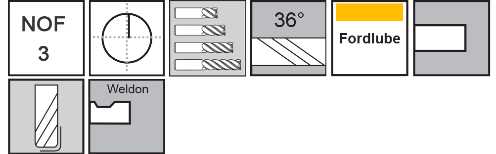 M.A.Ford®                                          TuffCut® X-AL 3 Flute End Mill Finisher                                                              5/8x1-5/8x4 .060R Fordlube Weldon Flat                                                               attributes