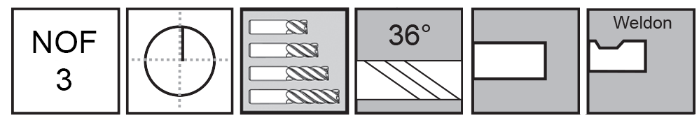 M.A.Ford®                                          TuffCut® X-AL 3 Flute End Mill Finisher                                                              5/8x3-1/4x6x5/8 Shk                                                                                  attributes