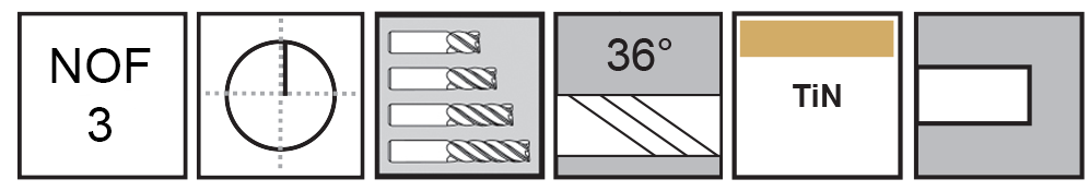 M.A.Ford®                                          TuffCut® X-AL 3 Flute End Mill Finisher                                                              3/4x3x6x3/4 Shk TiN                                                                                  attributes