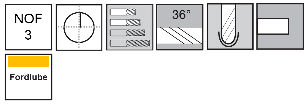 M.A.Ford®                                          TuffCut® X-AL 3 Flute Ball Nose End Mill Finisher                                                    3/4x1x4 Fordlube                                                                                     attributes