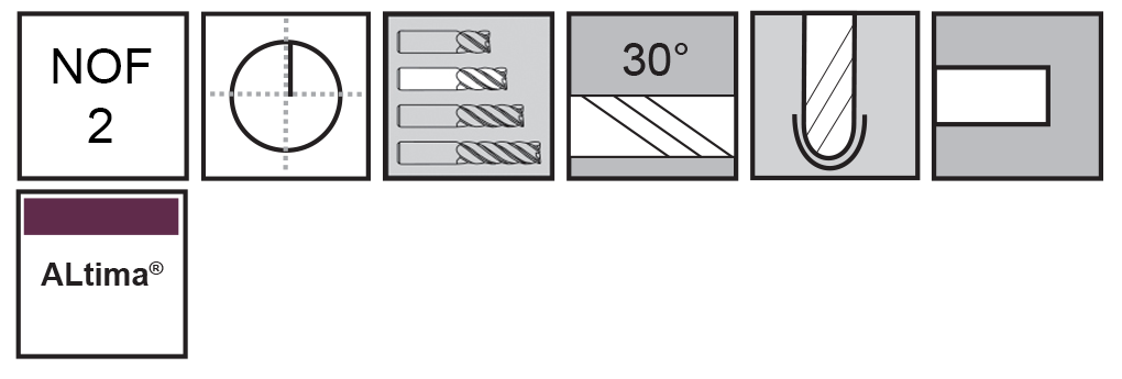 M.A.Ford®                                          TuffCut® GP 2 Flute Ball Nose End Mill                                                               .0550x.165x1-1/2 ALtima®                                                                             attributes