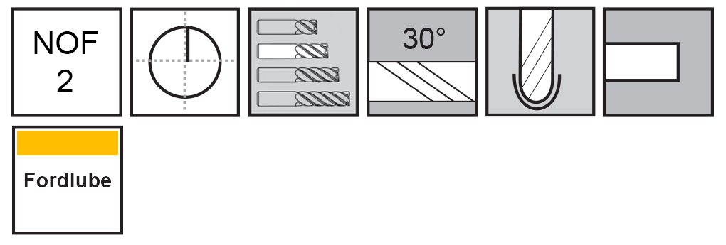 M.A.Ford®                                          TuffCut® GP 2 Flute Ball Nose End Mill                                                               5/64x3/16x1-1/2x1/8Shk Fordlube                                                                      attributes