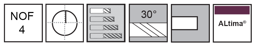 M.A.Ford®                                          TuffCut® GP 4 Flute End Mill Stub                                                                    .0180x.036x1-1/2 ALtima®                                                                             attributes