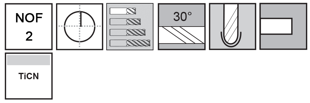 M.A.Ford®                                          TuffCut® GP 2 Flute Ball Nose End Mill Stub                                                          5/16x1/2x2 TiCN                                                                                      attributes
