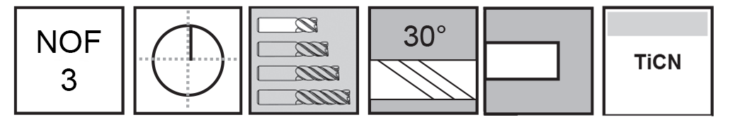 M.A.Ford®                                          TuffCut® GP 3 Flute End Mill Stub                                                                    1/16x1/8x1-1/2 TiCN                                                                                  attributes