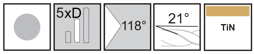 M.A.Ford®                                          Twister® GP 5X Drill                                                                                 #73x1/4x1-1/2 TiN                                                                                    attributes