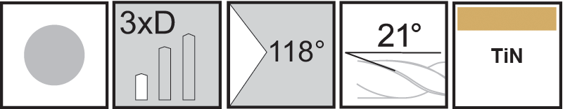 M.A.Ford®                                          Twister® GP 3X Drill                                                                                 17/64x1x2-1/2 TiN                                                                                    attributes