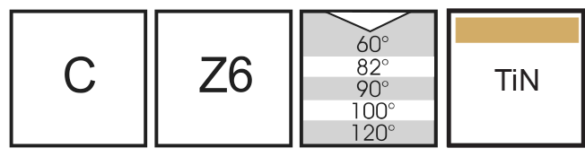 M.A.Ford®                                          Carbide 6 Flute Countersink                                                                          1/4 x 100° TiN                                                                                       attributes