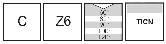 M.A.Ford®                                          Carbide 6 Flute Countersink                                                                          1/2x100° TiCN                                                                                        attributes