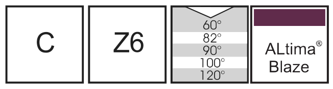 M.A.Ford®                                          Carbide 6 Flute Countersink                                                                          1x60° ALtima® Blaze                                                                                  attributes